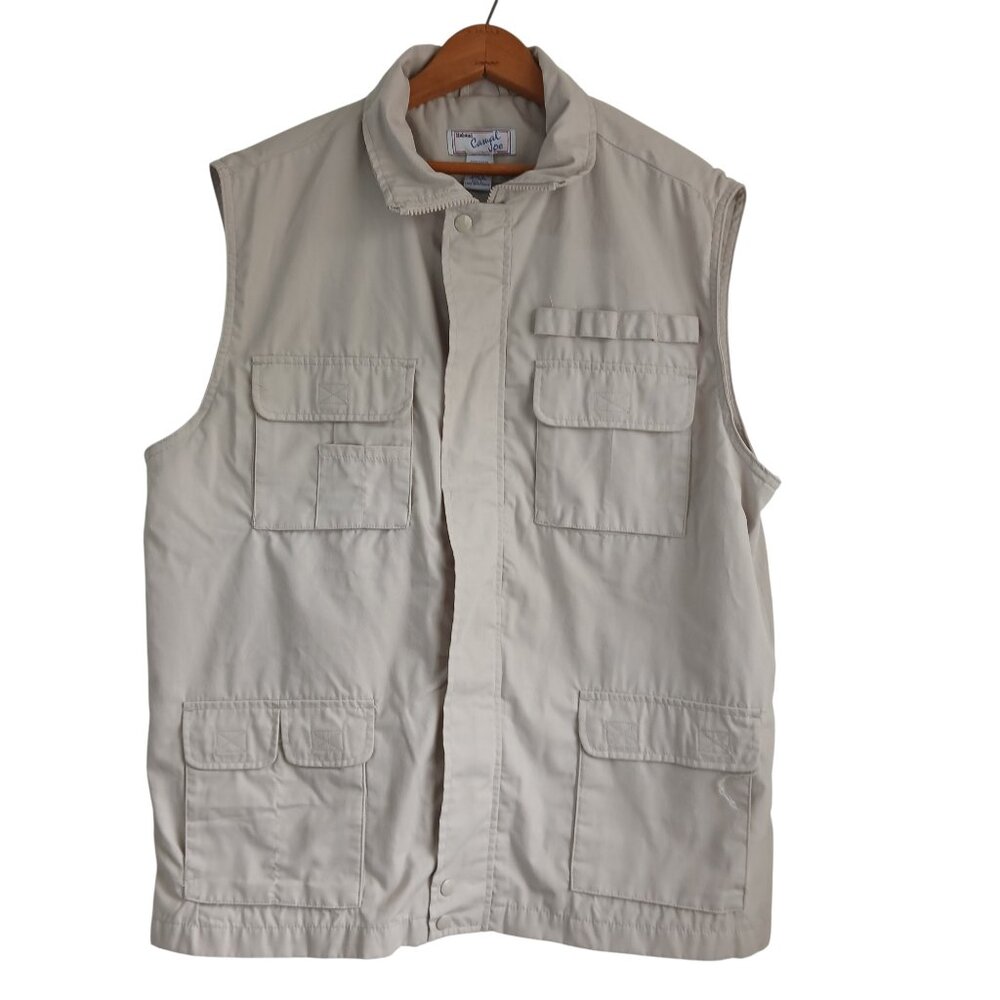 Haband Casual Joe Tan Hunting and Fishing Utility Vest Men's Size Large